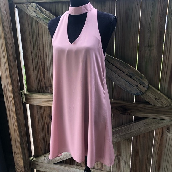 Lulus Grove Thing Dusty Rose Cutout Sassy Mini Swing Dress Size M - Picture 1 of 8